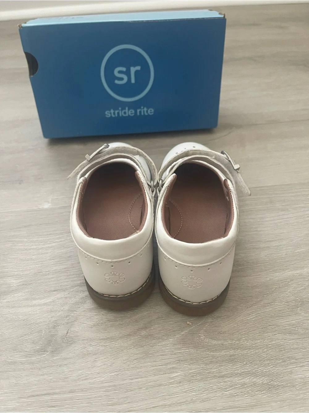 Stride Rite White Girls' Mary Jane Shoes with Buckle